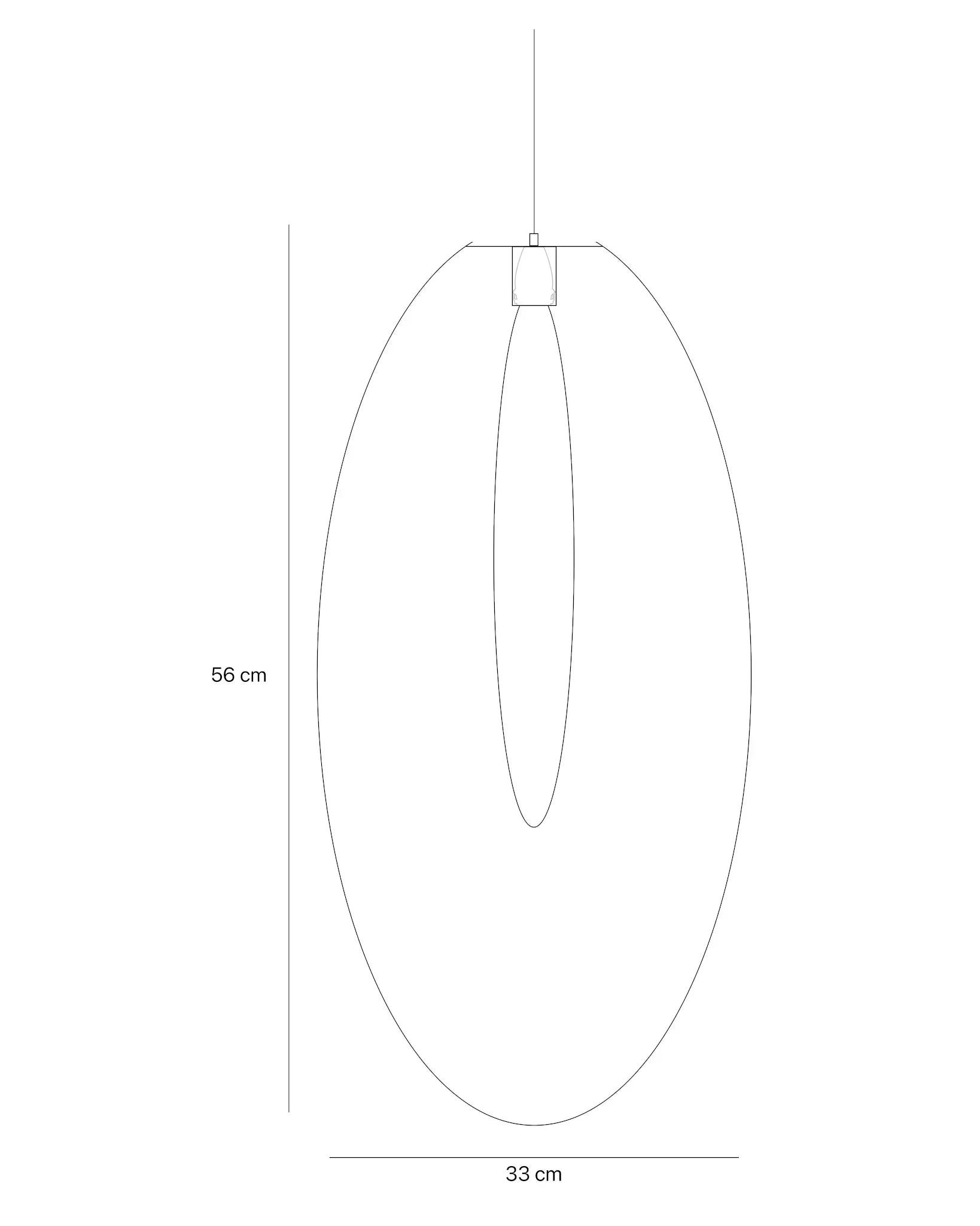 schematische Zeichnung des Lampenschirms mit Maßen und Leuchtzubehör